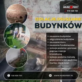 Osuszanie budynków, izolacje przeciwwilgociowe, drenaże opaskowe  - Śląsk i Małopolska